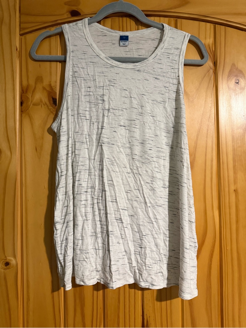 Old Navy White Space-Dyed Sleeveless Tank Top